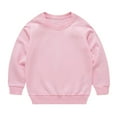thumbnail image 1 of SERTG Kids Solid Color Pullover Hoodie Long Sleeve Round Neck Fall Winter Casual Comfortable for Children 1-13 Years(Pink,11 Years), 1 of 5