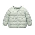 thumbnail image 1 of SERTG Kids Solid Color Thermal Jacket Long Sleeve Warm Fall Winter Casual Comfortable Outerwear Top for Boys Girls 1-7 Years(Green,2 Years), 1 of 4