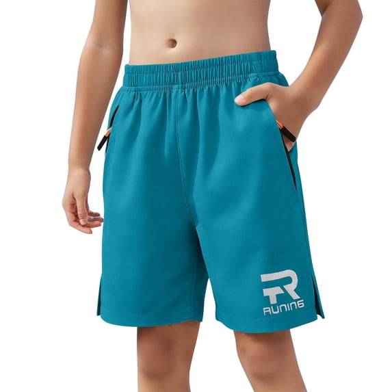 SERTG Kids Stretch Shorts Breathable Elastic Waist with Zipper Pockets Boys Solid Color Casual Summer Activities Casual Comfort Fit Bottoms(Army Green,8-9 Years)