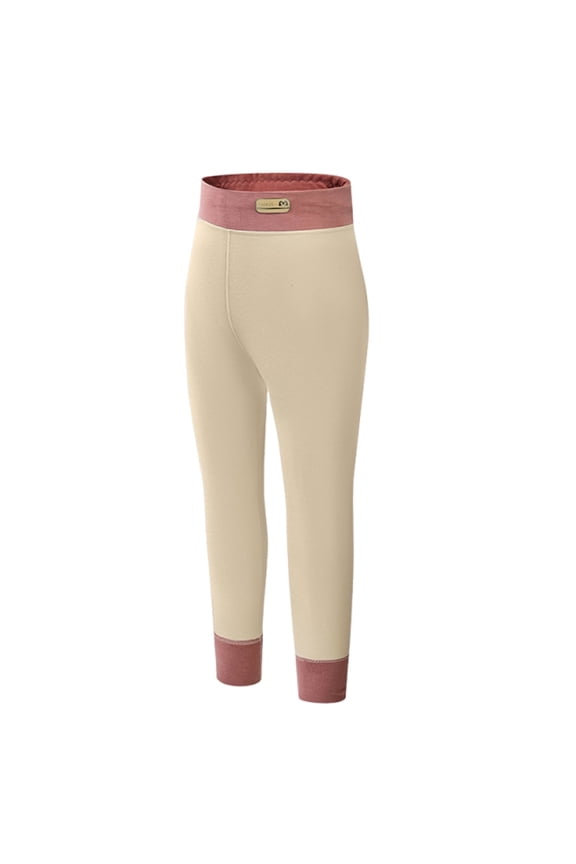 Kids Winter Solid Color Pants Soft Thick Pants with Elastic Waist and Leg Beating Pants for Children 3-17 Years(Beige,3-4 Years)