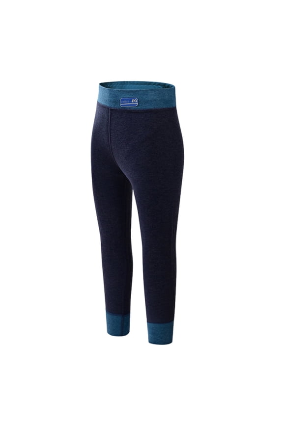 Kids Winter Solid Color Pants Soft Thick Pants with Elastic Waist and Leg Beating Pants for Children 3-17 Years(Dark Blue,3-4 Years)