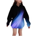 thumbnail image 1 of SERTG Kids Winter Top Gradient Glitter Casual Printed Hoodie Long Sleeves with Pockets Hoodie Top for Children 3-14 Years(Blue,11-12 Years), 1 of 5