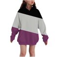 thumbnail image 1 of SERTG Kids Winter Top Gradient Glitter Casual Printed Hoodie Long Sleeves with Pockets Hoodie Top for Children 3-14 Years(Purple,3-4 Years), 1 of 5
