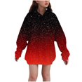 thumbnail image 1 of SERTG Kids Winter Top Gradient Glitter Casual Printed Hoodie Long Sleeves with Pockets Hoodie Top for Children 3-14 Years(Red,5-6 Years), 1 of 5