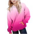 thumbnail image 1 of SERTG Kids Winter Top Gradient Glitter Casual Printed Hoodie Long Sleeves with Pockets Hoodie Top for Children 5-15 Years(Pink,9 Years), 1 of 5