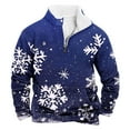 thumbnail image 1 of SERTG Men Christmas Gifts Tops Men's Christmas Print Pullover Personality Half Zip Stand Collar Long Sleeve Fashion Casual Top Holiday Hoodless Sweatshirt(Blue,4XL), 1 of 3