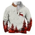thumbnail image 1 of SERTG Men Christmas Hoodless Sweatshirt Men's Christmas Print Pullover Half Zip Stand Collar Long Sleeve Christmas Gifts Holiday Fashion Casual Top(Red,3XL), 1 of 3