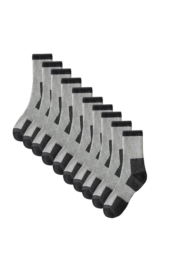 SERTG Men's 5 PC Winter Socks Crew Socks Thermal Plush Athletic Running Socks Wicking Breathable Jogging Gym Sports Men's Fashion Socks(Light Gray,Free Size)