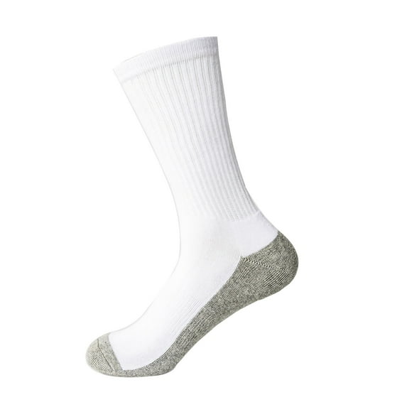 SERTG Men's Athletic Socks Summer Fall Thin Breathable Low Cut Solid Color Comfortable Fitted Casual Sports Socks Crew Socks(White,Free Size)