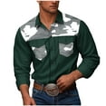 thumbnail image 1 of SERTG Men's Camouflage Print Shirt Fall Winter Long Sleeve Button-Down Collar Front Button Double Pockets Breathable Casual Shirt(Army Green,3XL), 1 of 7