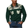 thumbnail image 1 of SERTG Men's Camouflage Print Shirt Fall Winter Long Sleeve Button-Down Collar Front Button Double Pockets Breathable Casual Shirt(Green,3XL), 1 of 5