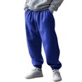 thumbnail image 1 of SERTG Men's Casual Pants Solid Color Straight Leg Pants with Drawstring Fashion Spring Fall Slim Fitted Elastic Ankle Men's Trousers Jogger Pants(Blue,2XL), 1 of 8