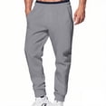 thumbnail image 1 of SERTG Men's Casual Pants Solid Color Straight Leg Pants Fashion Spring Fall Linen Cotton Men's Trousers Jogger Pants(Dark Gray,S), 1 of 5