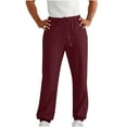 thumbnail image 1 of SERTG Men's Casual Pants Solid Color Straight Leg Pants Fashion Spring Fall Linen Cotton Men's Trousers Jogger Pants(Wine,S), 1 of 7