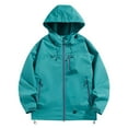 thumbnail image 1 of SERTG Men's Casual Sport Hooded Windbreaker Pullover Fall Winter Windproof Water Repellent Zip Pockets Outdoor Jacket for Men(Green,3XL), 1 of 7