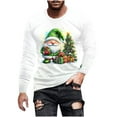 thumbnail image 1 of SERTG Men's Christmas Gifts Tops Casual Pullover Shirt Christmas Print Round Neck Long Sleeve Soft Fashion Top Men T-Shirt Blouse Tops(White,M), 1 of 5
