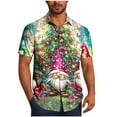 thumbnail image 1 of SERTG Men's Christmas Print Short Sleeve Shirt Lapel Collar Button Front Resort Casual Hawaiian Shirt Men Christmas Gifts Tops(Watermelon Red,L), 1 of 6