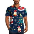 thumbnail image 1 of SERTG Men's Christmas Print Short Sleeve Shirt Lapel Collar Button Front Resort Casual Hawaiian Shirt Men Christmas Gifts Tops(Wine,5XL), 1 of 6