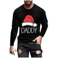 thumbnail image 1 of SERTG Men's Christmas Print Sports Shirt Long Sleeve Round Neck Casual Fashion Top Men Blouses Shirts Men's Christmas Tops(Black,M), 1 of 5
