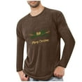 thumbnail image 1 of SERTG Men's Christmas Print Tops Casual Long Sleeve Round Neck Pullover Sports Fitness Home Comfortable Active Fashion Top(Brown,4XL), 1 of 4