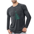 thumbnail image 1 of SERTG Men's Christmas Print Tops Casual Long Sleeve Round Neck Pullover Sports Fitness Home Comfortable Active Fashion Top(Gray#2,L), 1 of 4