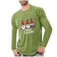 thumbnail image 1 of SERTG Men's Christmas Print Tops Casual Long Sleeve Round Neck Pullover Sports Fitness Home Comfortable Active Fashion Top(Green#1,XL), 1 of 4