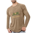 thumbnail image 1 of SERTG Men's Christmas Print Tops Casual Long Sleeve Round Neck Pullover Sports Fitness Home Comfortable Active Fashion Top(Khaki,4XL), 1 of 4