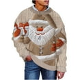 thumbnail image 1 of SERTG Men's Christmas Sweater Print Warm Christmas Cardigan Long Sleeve Hoodless Casual Coat Men Christmas Tops(Beige,L), 1 of 4