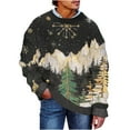 thumbnail image 1 of SERTG Men's Christmas Sweater Print Warm Christmas Cardigan Long Sleeve Hoodless Casual Coat Men Christmas Tops(Black,XL), 1 of 5