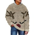 thumbnail image 1 of SERTG Men's Christmas Sweater Print Warm Christmas Cardigan Long Sleeve Hoodless Casual Coat Men Christmas Tops(Khaki,L), 1 of 4