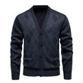 thumbnail image 1 of SERTG Men's Classic V Neck Cardigan Sweater Solid Color Long Sleeve Tops Front Pockets Cozy Button Up Knit Sweater(Dark Gray,2XL), 1 of 3