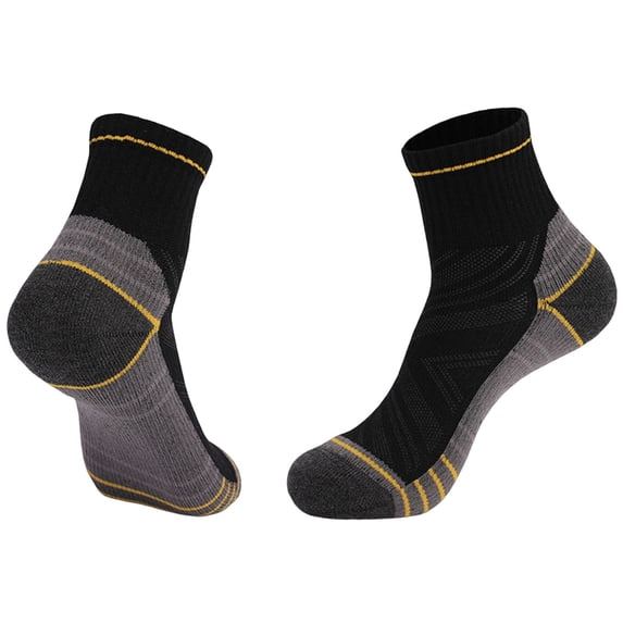 SERTG Men's Fashion Ankle Socks Multi Sports Socks Spring Summer Fall Breathable Cushioned Mid Crew Running Cycling Hiking Outdoor Comfortable Socks(Black,Free Size)