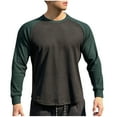 thumbnail image 1 of SERTG Men's Fashion Casual Pullover Solid Color Long Sleeve Round Neck Blouses Fall Winter Men Base Layer Tops(Black,M), 1 of 5