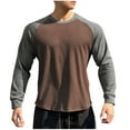 thumbnail image 1 of SERTG Men's Fashion Casual Pullover Solid Color Long Sleeve Round Neck Blouses Fall Winter Men Base Layer Tops(Coffee,L), 1 of 6