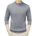thumbnail image 1 of SERTG Men's Fashion High Neck Sweater Fall Winter Casual Solid Color Thermal Warm Knitted Pullover Top Men's Sweaters(Gray,L), 1 of 5