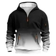 thumbnail image 1 of SERTG Men's Gradient Print Half Zip Hoodie Fall Winter Long Sleeve with Zipper Pockets Soft Casual Pullover Top(White,3XL), 1 of 5