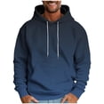 thumbnail image 1 of SERTG Men's Gradient Print Hoodie Pullover Fashion Fall Winter Tops Long Sleeve with Pockets Soft Casual Pullover Top(Blue,4XL), 1 of 5