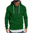 thumbnail image 1 of SERTG Men's Half Zip Sports Hooded Pullover Solid Color Fall Winter Soft Long Sleeve with Drawstring Tops Pockets Outerwear Casual Hooded(Green,4XL), 1 of 6