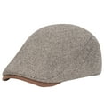 thumbnail image 1 of SERTG Men's Hat French Wool Beret Hat Classic Retro Soft Winter Solid Color Fashion Comfortable Flat Cap Hat(Coffee,Free Size), 1 of 7