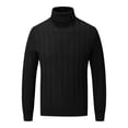 thumbnail image 1 of SERTG Men's High Neck Sweater Fall Winter Solid Color Long Sleeve Outdoor Thickened Warm Casual Knitwear Tops(Black#1,2XL), 1 of 8