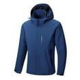 thumbnail image 1 of SERTG Men's Jacket Hooded Windbreaker Fall Winter Waterproof Color Block Detachable Hat Drawstring Pockets Top Long Sleeve Stylish Outerwear Jackets for Men(Blue,5XL), 1 of 6