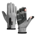 thumbnail image 1 of SERTG Men's Snow Gloves Fingerless Gloves Thermal Insulated Non-Slip Grip Adjustable Zipper Wrist Winter Waterproof Skiing Sports Gloves(Gray,M), 1 of 4