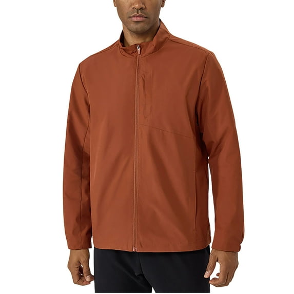 SERTG Men's Solid Color Windbreaker Jacket Windproof Waterproof Long Sleeve Front Zipper Pockets Outdoor Performance Sportswear
