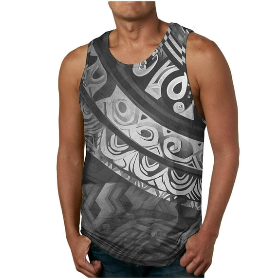 SERTG Men's Vest Fitness Homewear Festival Solid Color T-shirt Sports Exercise Fashion Casual Breathable Workout Base Layer Running Tops(Dark Gray,S)