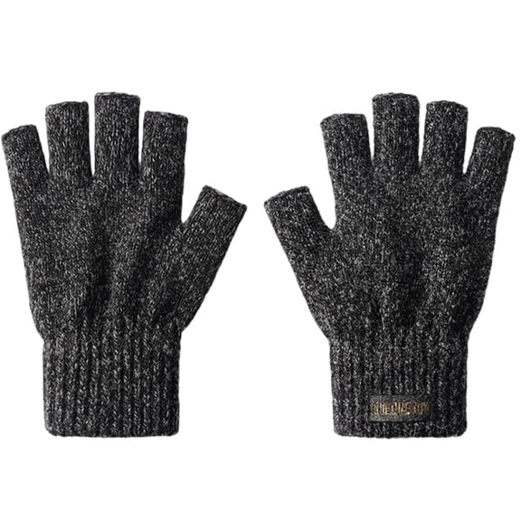 SERTG Mens Fingerless Gloves Fleece-Lined Fall Winter Gloves Touchscreen Outdoor Sports Comfortable Sports Casual Gloves(Gray,XL)