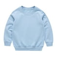 thumbnail image 1 of SERTG Toddler Child and Child Casual Long Sleeve Shirts Soft Crewneck Comfortable Sweatshirt Kids Solid Colors Tops for Children 1-13 Years(Light Blue,1 Years), 1 of 3