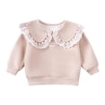 thumbnail image 1 of SERTG Toddler Girls Solid Color Top Cozy Lined Frilled Long Sleeve Playfully Sweet Fall Winter Casual Comfortable Blouse for Little Girls 6M-6 Year(Beige,6 Months), 1 of 9