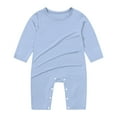 thumbnail image 1 of SERTG Toddler Kids Lightweight Long Sleeve Onesie Round Neck Sweet Pattern Home Wear Soft Comfortable Romper for Infants 3-24 Months(Blue,12 Months), 1 of 3
