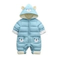 thumbnail image 1 of SERTG Toddler Kids Set Cute Printed Bodysuit Long Sleeve Keep Warm Fall Winter Onesie Outfit for Girls and Boys 0-18 Months(Light Blue,9 Months), 1 of 8