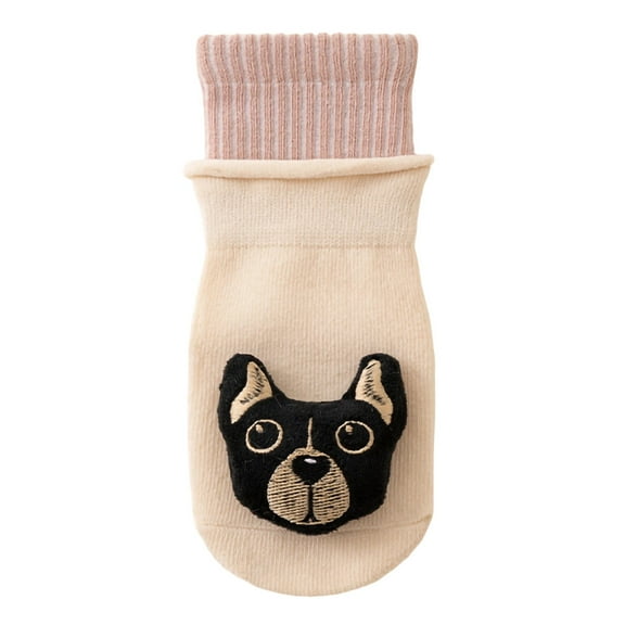 SERTG Toddler Socks Non-Slip Knee-High Socks Cute Animal Socks Fall Winter Thermal Everyday Wear Ankle Socks Soft Comfortable Novelty Floor Baby Socks(Black,0-1 Years)